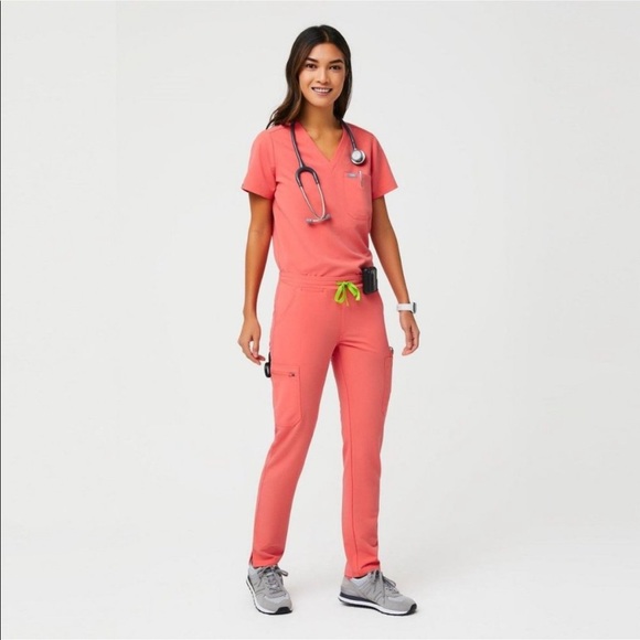 Figs Other Figs Womens Hot Coral Catarina And Yola Scrubs Set
